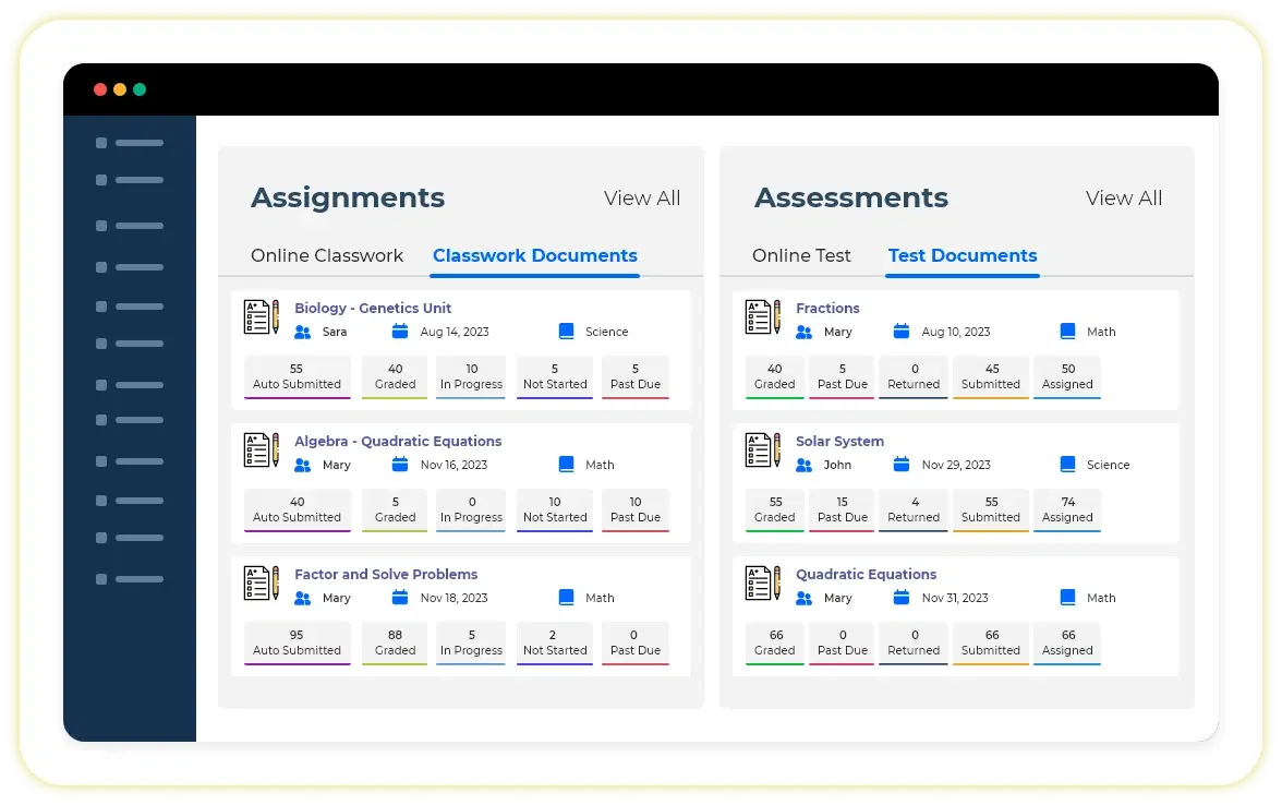 [object Object],assessment and assignment progress