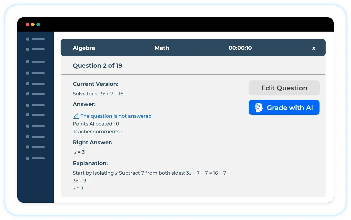 [object Object],grading for instant, accurate feedback